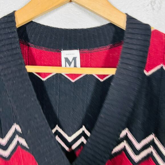 Vintage Y2K Missoni Knit V Neck Sweater Dress Casual Zig Zag Cap Slv DIY - 6 - Picture 3 of 7